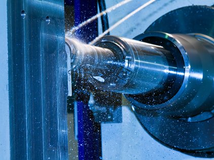 Fräskopf einer CNC Fräsmaschine in Metallindustrie 