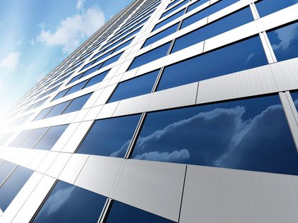 Office building on a background of the blue sky 